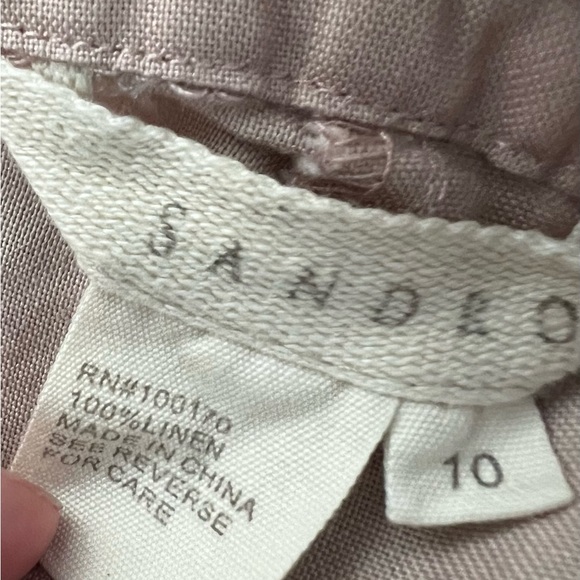 Sandro blush col linen pants - Picture 4 of 6